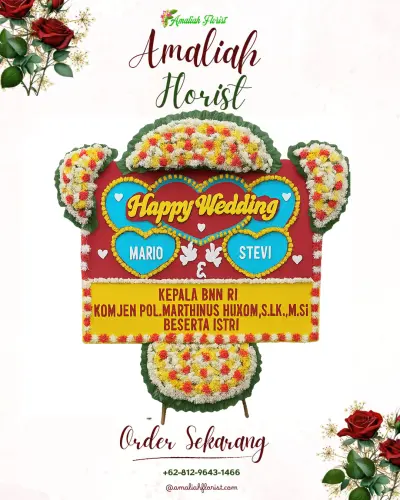 Karangan Papan Bunga Pernikahan di Bubakan